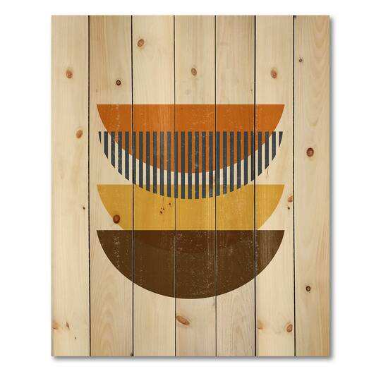 Designart - Abstract Geometric Moon In Earth Tones